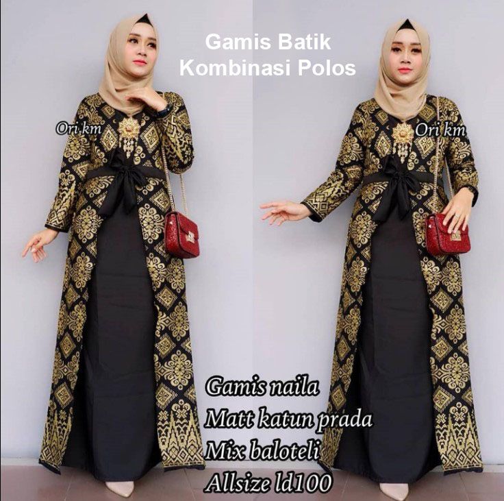 Detail Baju Kombinasi Batik Dan Polos Nomer 48