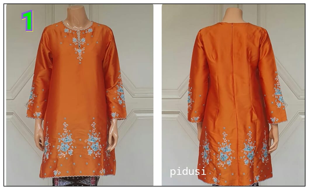 Detail Baju Kurung Melayu Bordir Nomer 19