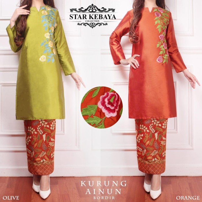 Detail Baju Kurung Melayu Bordir Nomer 6