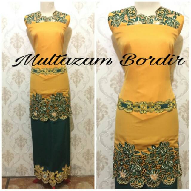 Detail Baju Kurung Melayu Bordir Nomer 56