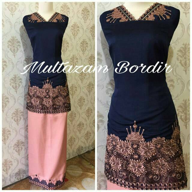 Detail Baju Kurung Melayu Bordir Nomer 9