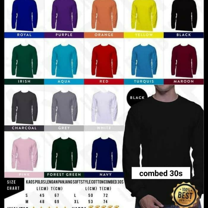 Detail Baju Lengan Panjang Polos Nomer 41