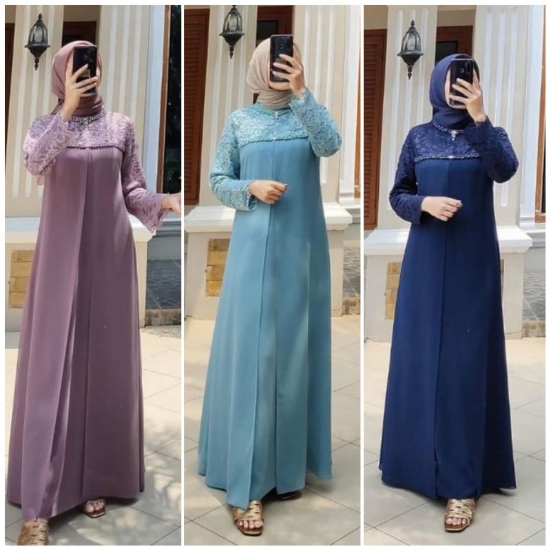 Detail Baju Muslim Warna Biru Dongker Nomer 18