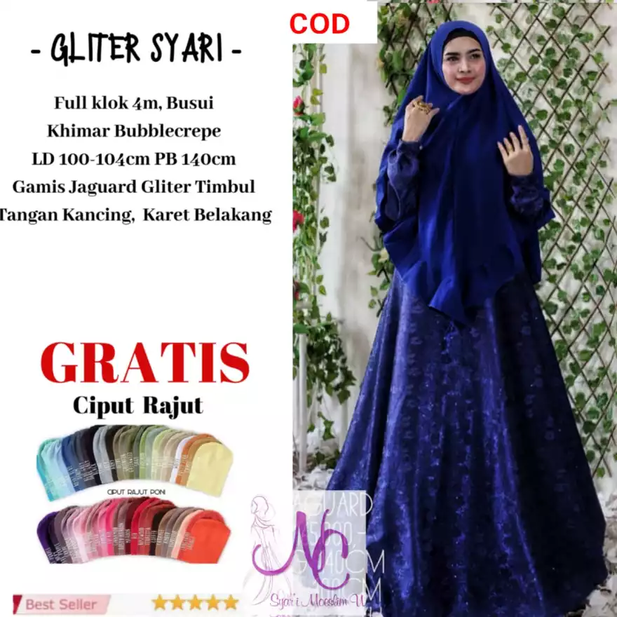 Detail Baju Muslim Warna Biru Dongker Nomer 36