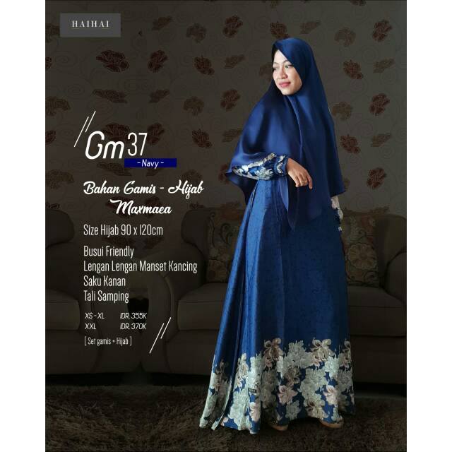 Detail Baju Muslim Warna Biru Dongker Nomer 38