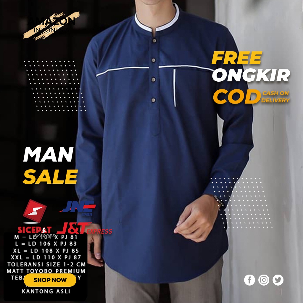 Detail Baju Muslim Warna Biru Dongker Nomer 56