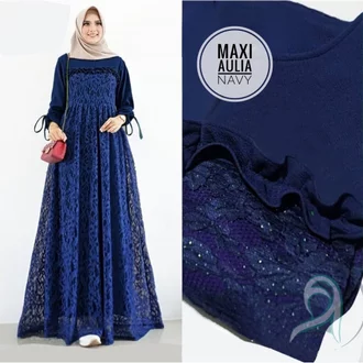 Detail Baju Muslim Warna Biru Dongker Nomer 57