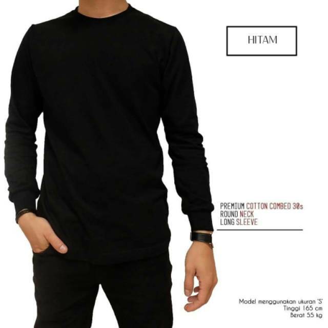 Detail Baju Panjang Hitam Polos Nomer 17