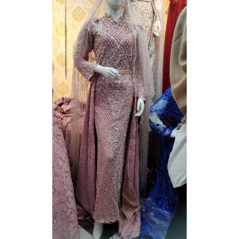 Detail Baju Pengantin Muslimah Mewah Nomer 31