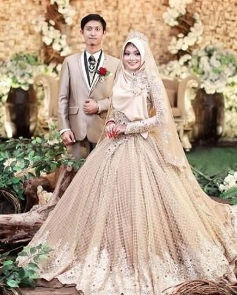 Detail Baju Pengantin Muslimah Mewah Nomer 40