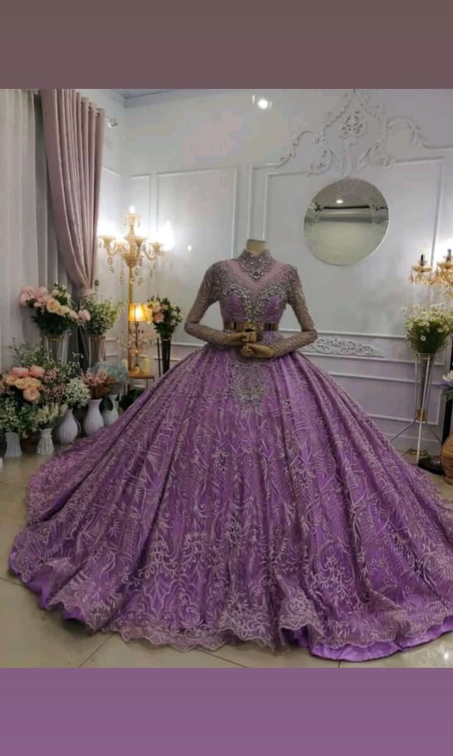 Detail Baju Pengantin Purple Lavender Nomer 51