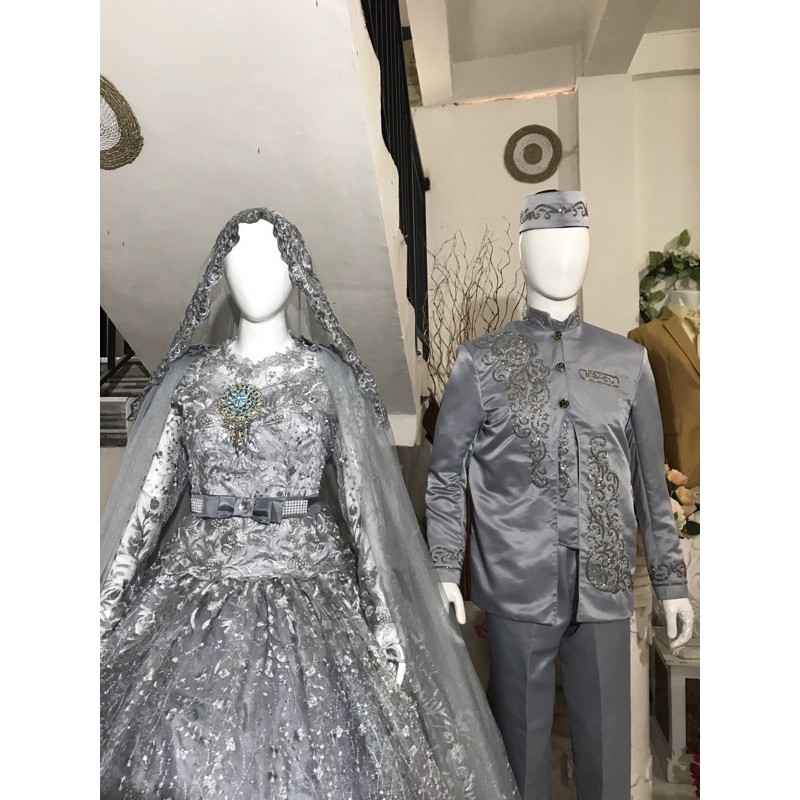 Detail Baju Pengantin Silver Gold Nomer 14