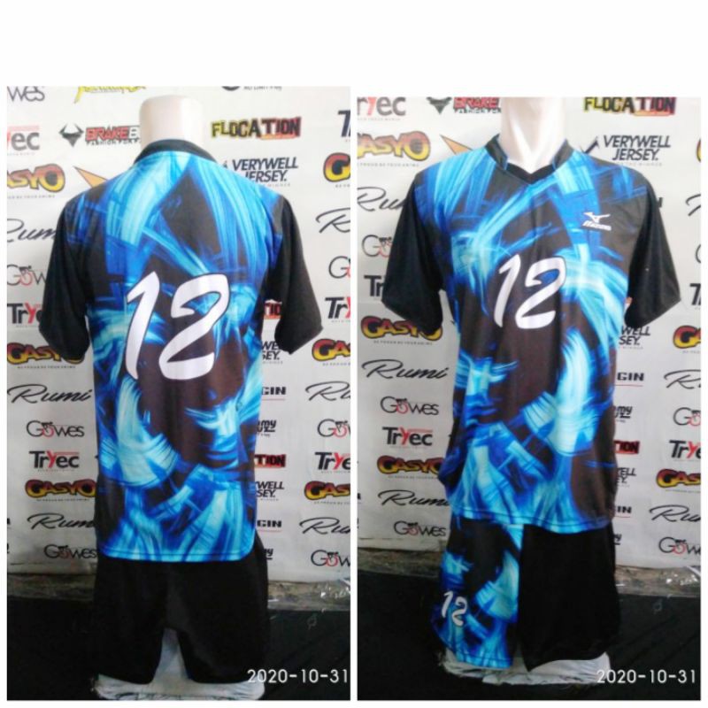 Detail Baju Volly Mizuno Depan Belakang Nomer 30