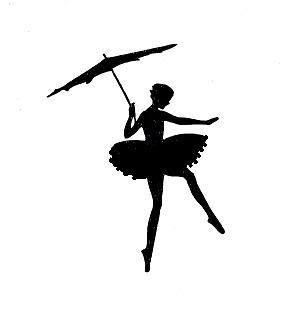 Ballerina With Umbrella Silhouette - KibrisPDR