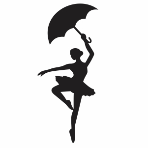 Detail Ballerina With Umbrella Silhouette Nomer 2