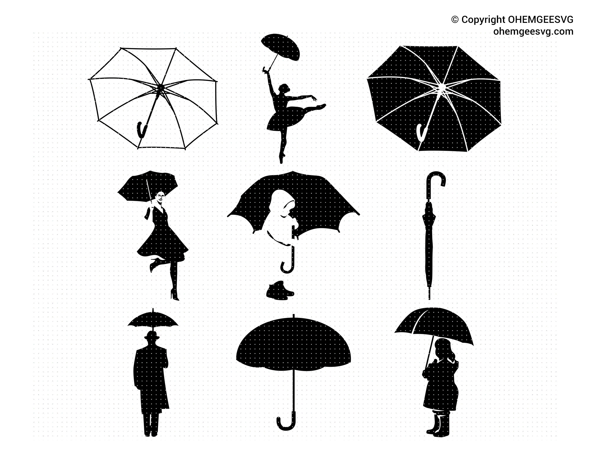 Detail Ballerina With Umbrella Silhouette Nomer 32