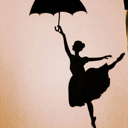 Detail Ballerina With Umbrella Silhouette Nomer 34