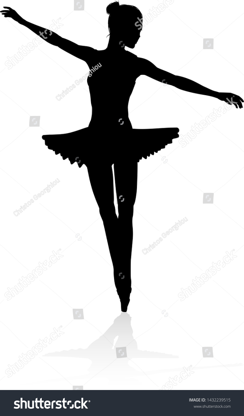 Detail Ballerina With Umbrella Silhouette Nomer 40