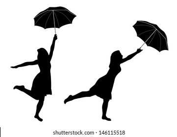 Detail Ballerina With Umbrella Silhouette Nomer 50