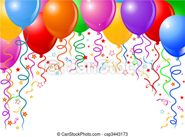 Detail Balloon And Confetti Clipart Nomer 15