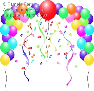 Detail Balloon And Confetti Clipart Nomer 35