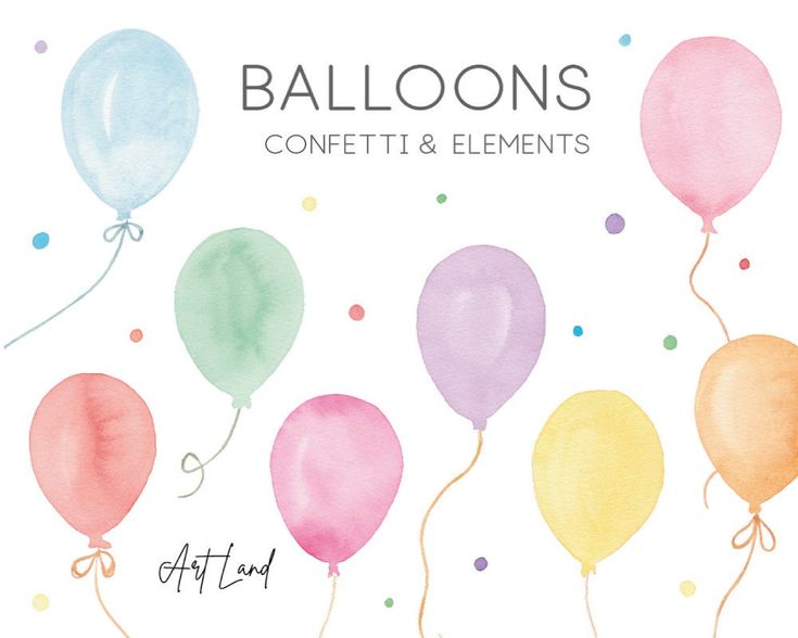 Detail Balloon And Confetti Clipart Nomer 46