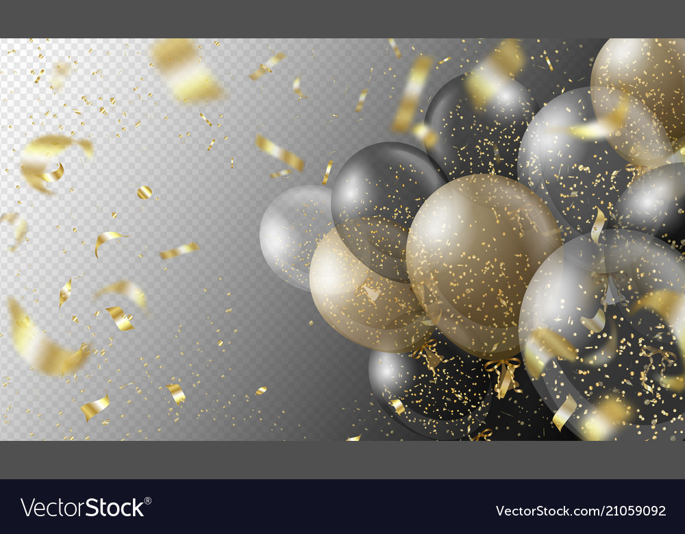 Balloons And Confetti Realistic - KibrisPDR