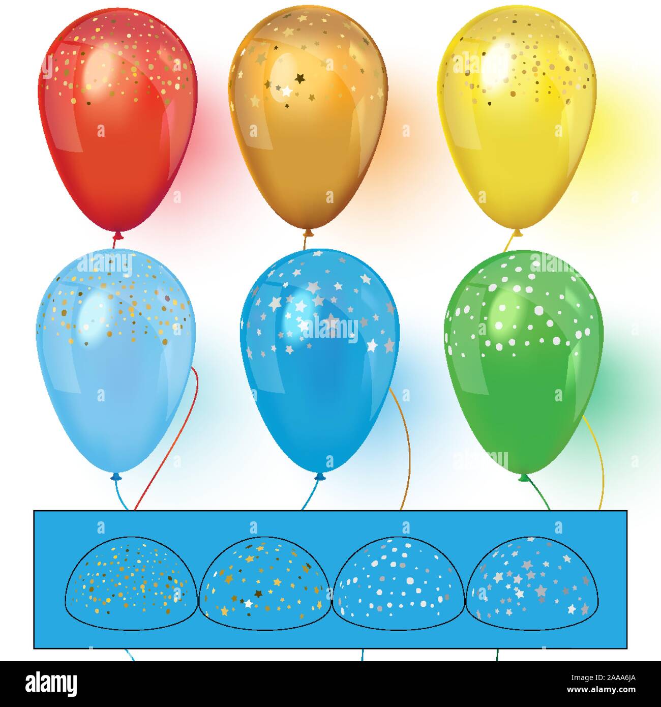 Detail Balloons And Confetti Realistic Nomer 2