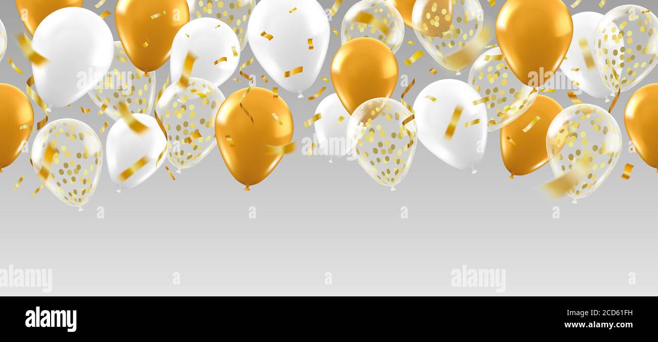 Detail Balloons And Confetti Realistic Nomer 15