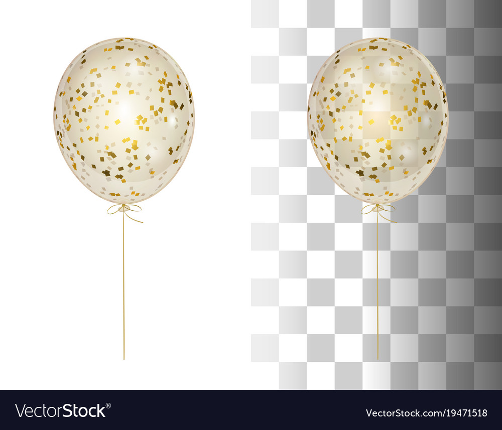 Detail Balloons And Confetti Realistic Nomer 19