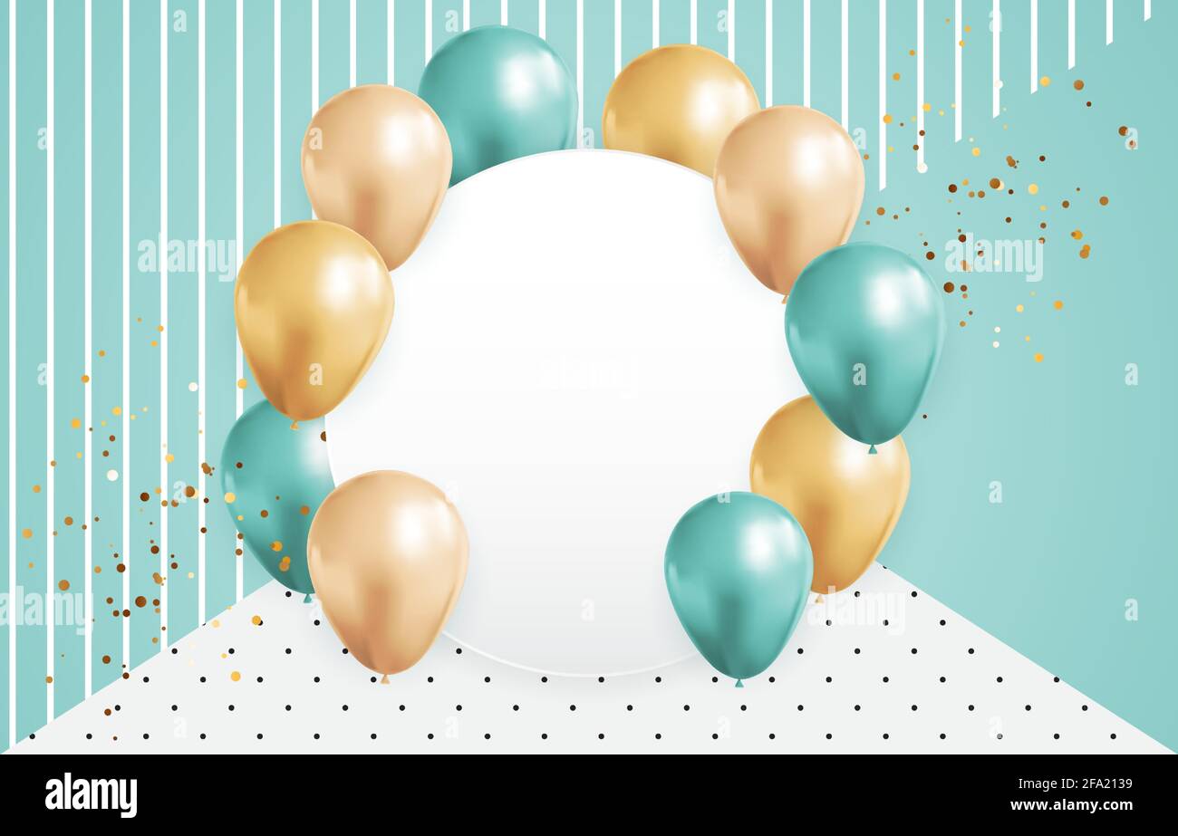Detail Balloons And Confetti Realistic Nomer 21
