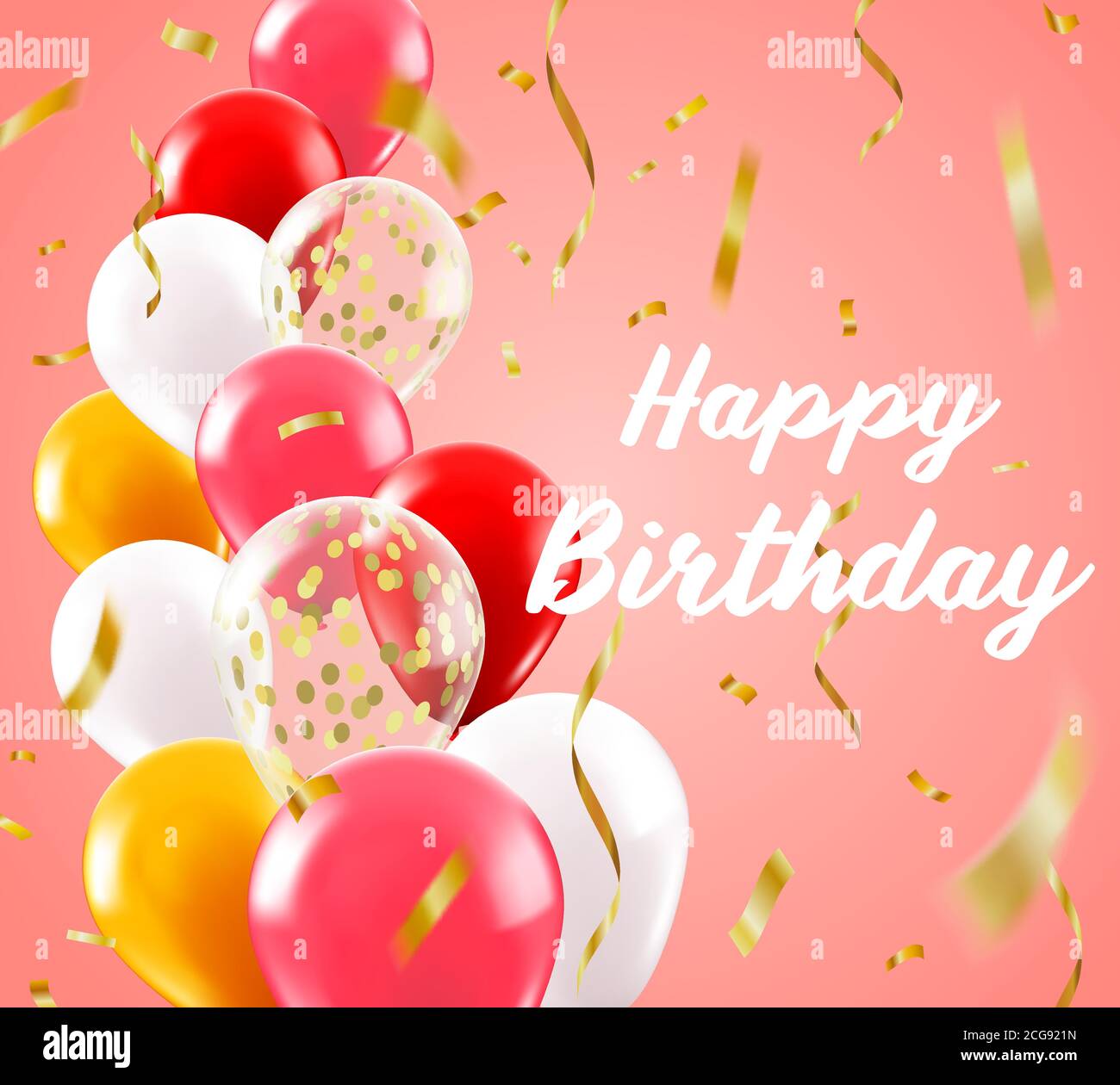 Detail Balloons And Confetti Realistic Nomer 22