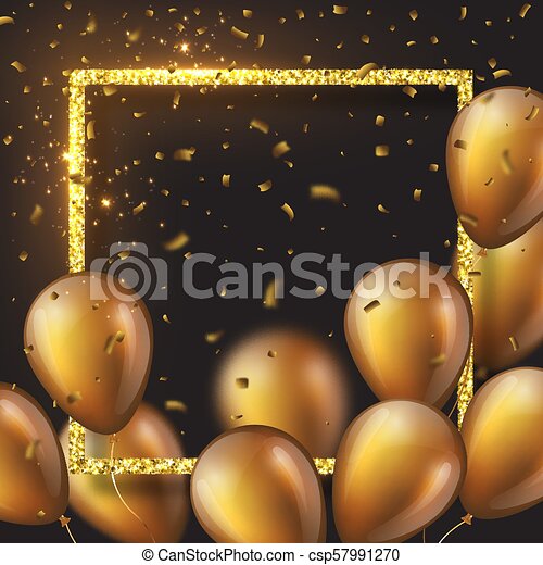 Detail Balloons And Confetti Realistic Nomer 24