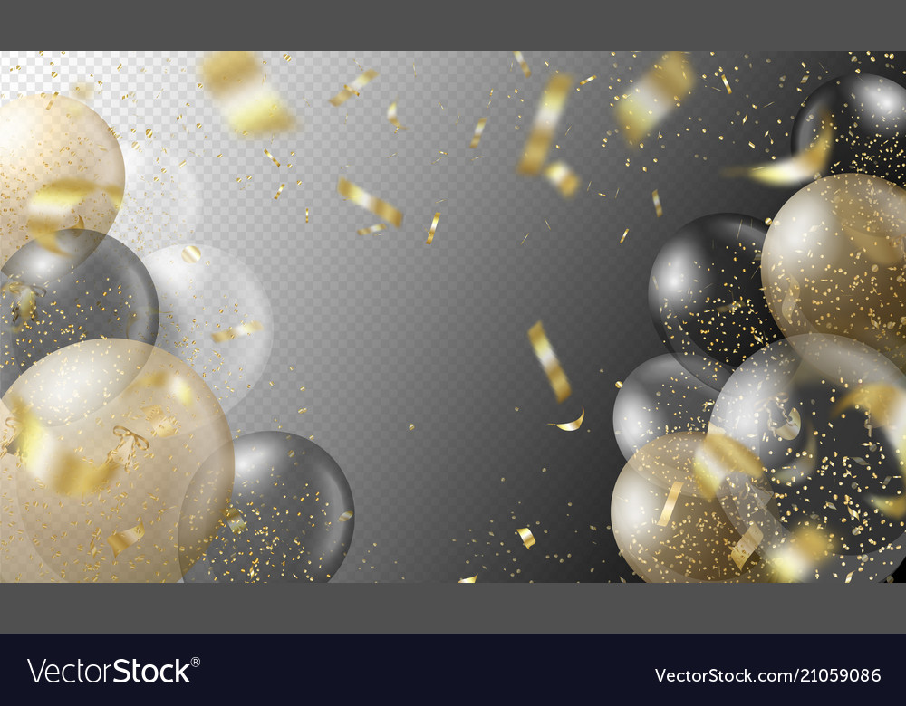 Detail Balloons And Confetti Realistic Nomer 25