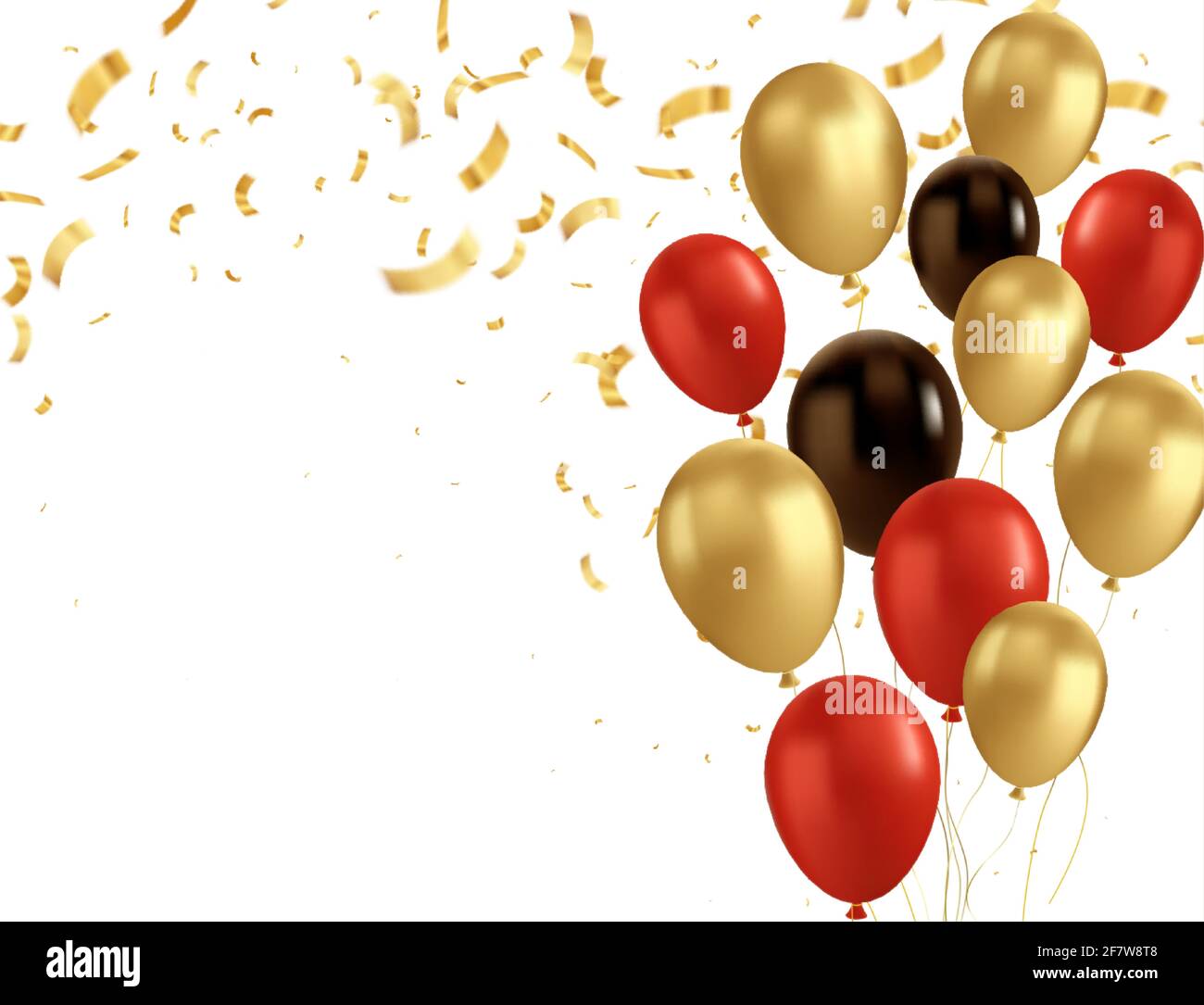 Detail Balloons And Confetti Realistic Nomer 28