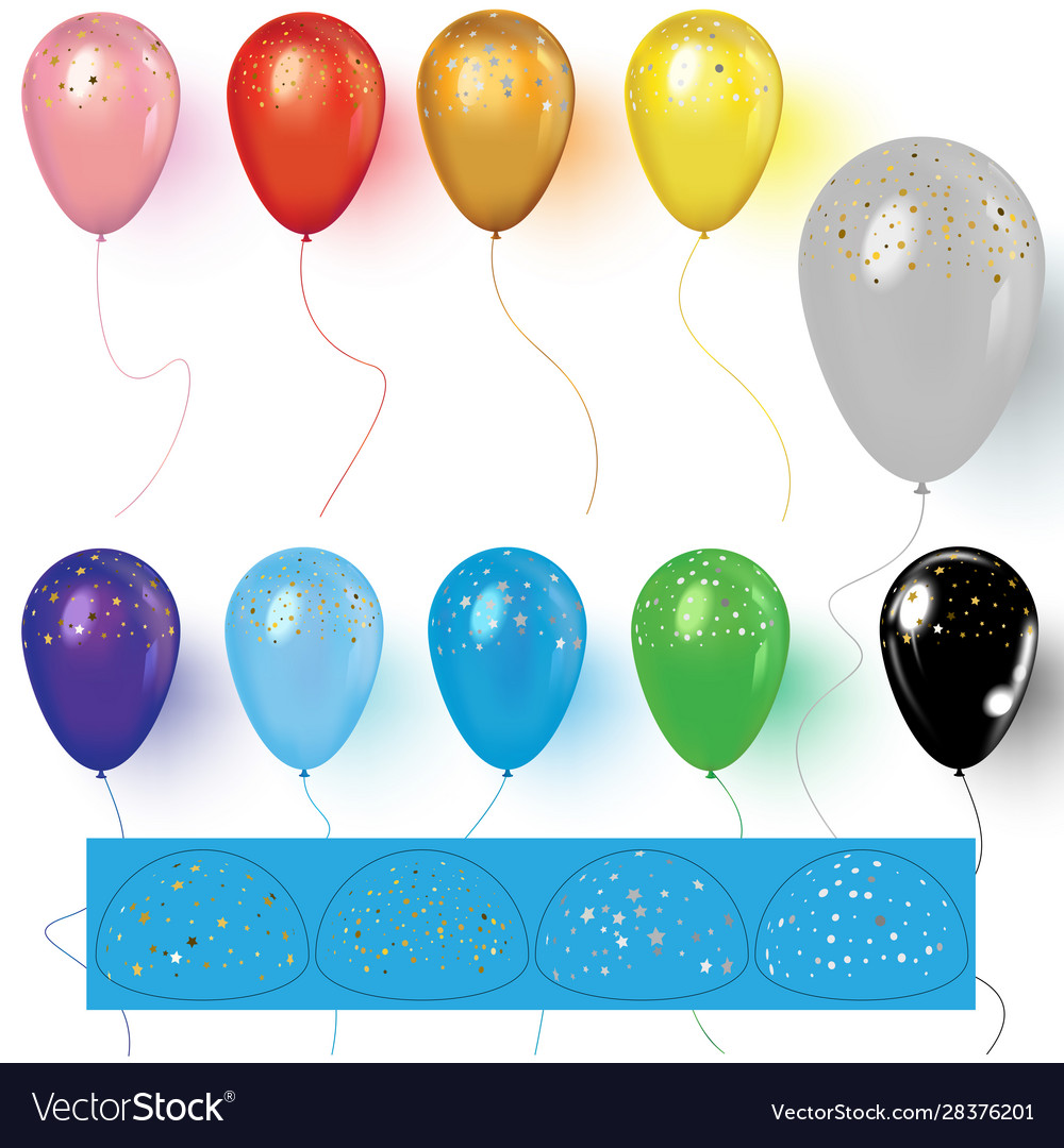 Detail Balloons And Confetti Realistic Nomer 4
