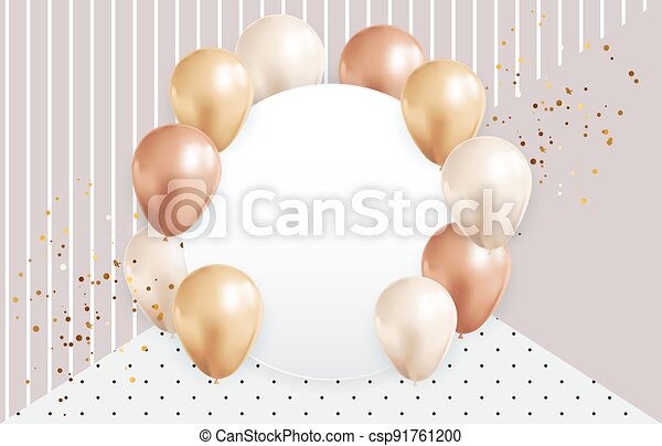 Detail Balloons And Confetti Realistic Nomer 31