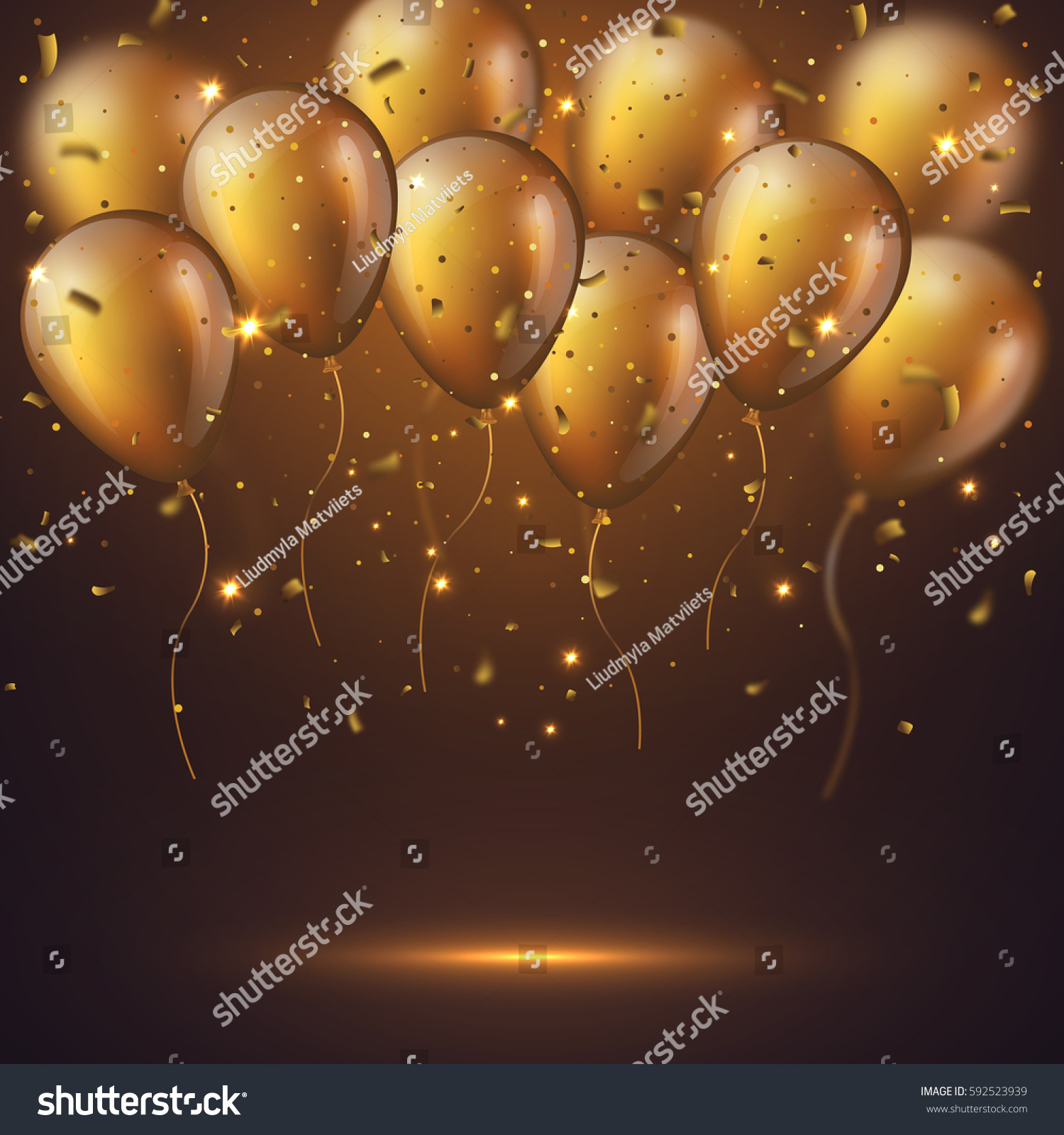 Detail Balloons And Confetti Realistic Nomer 35