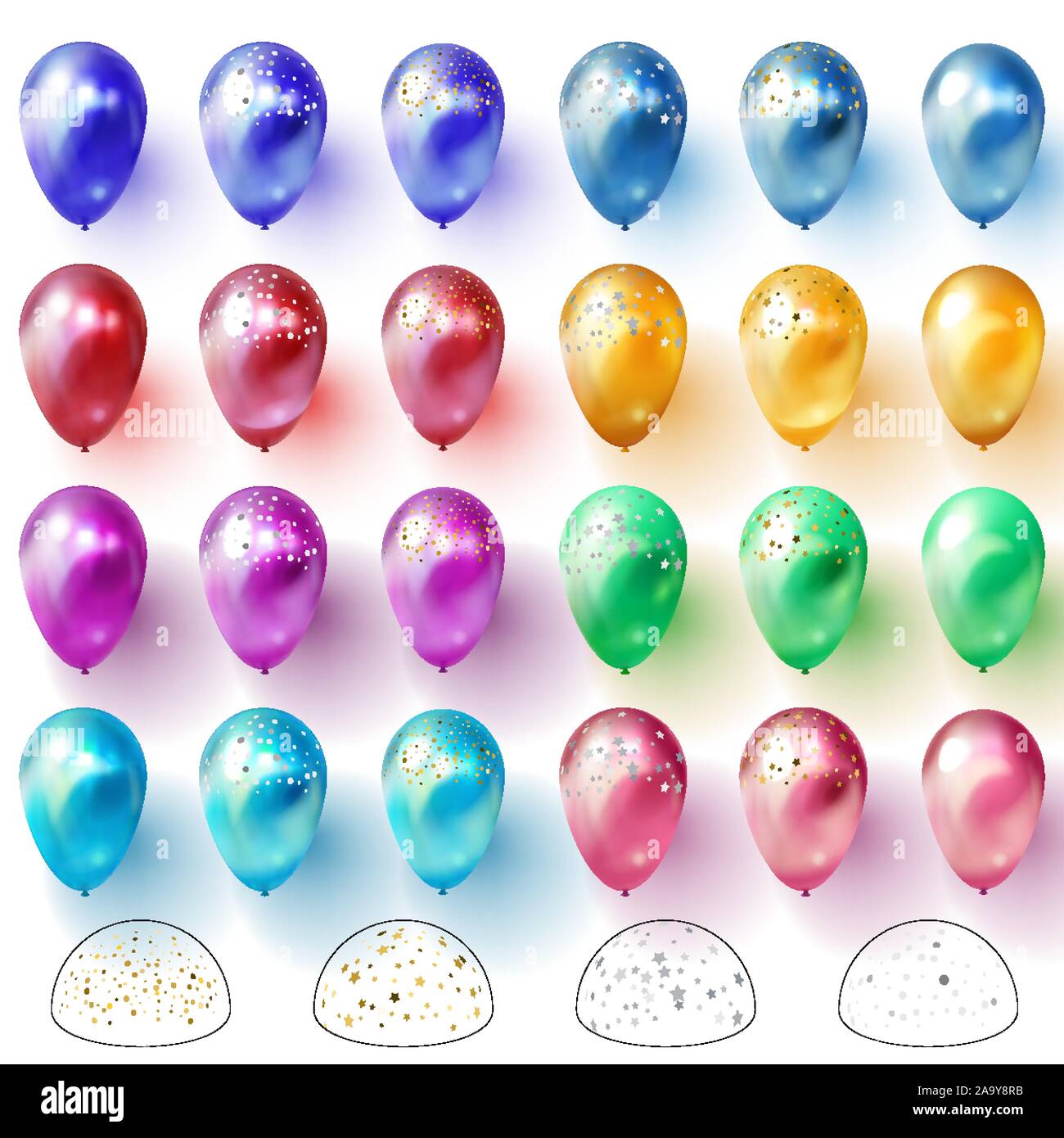 Detail Balloons And Confetti Realistic Nomer 38