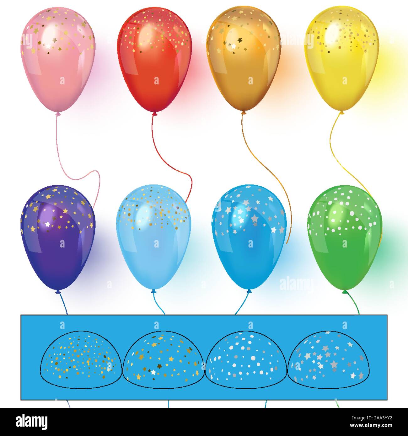 Detail Balloons And Confetti Realistic Nomer 5