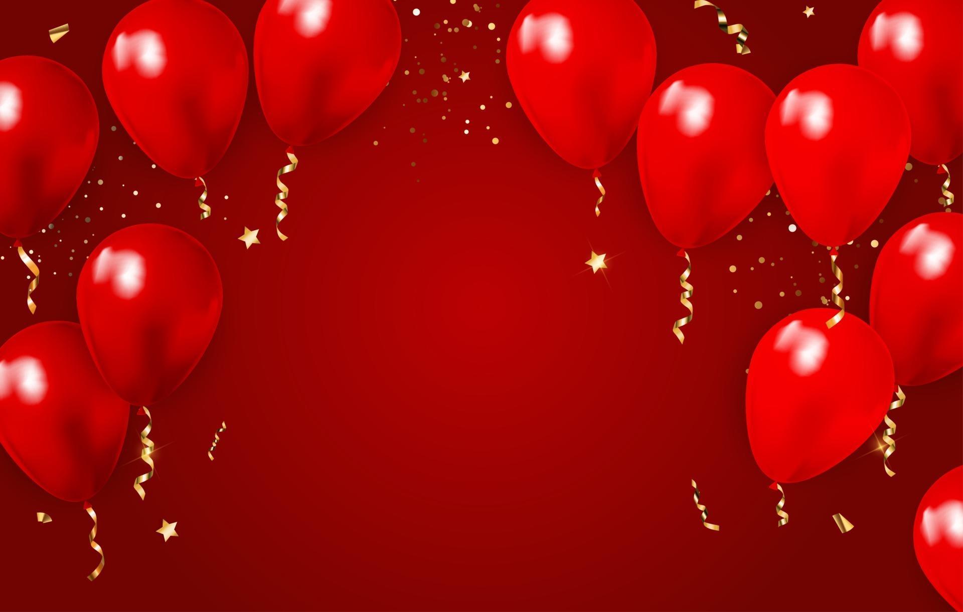Detail Balloons And Confetti Realistic Nomer 48