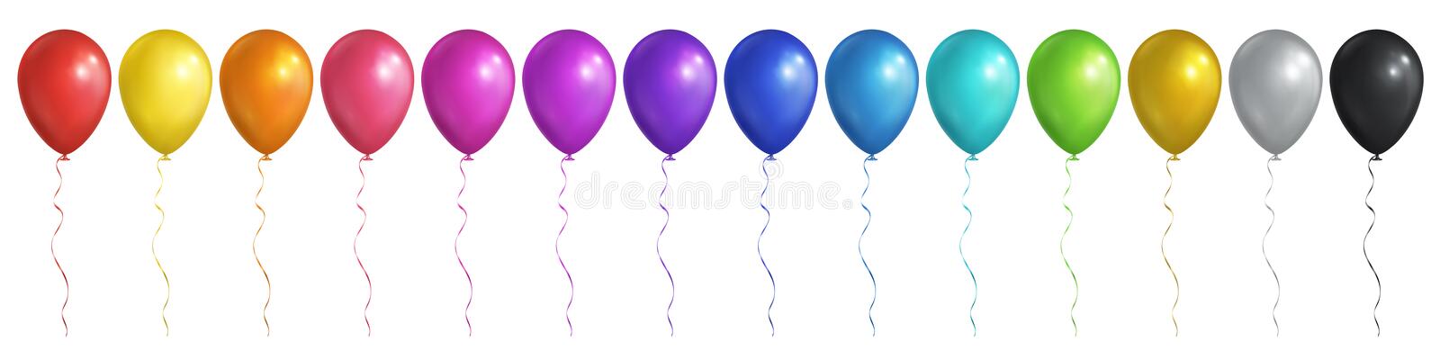 Detail Balloons And Confetti Realistic Nomer 55