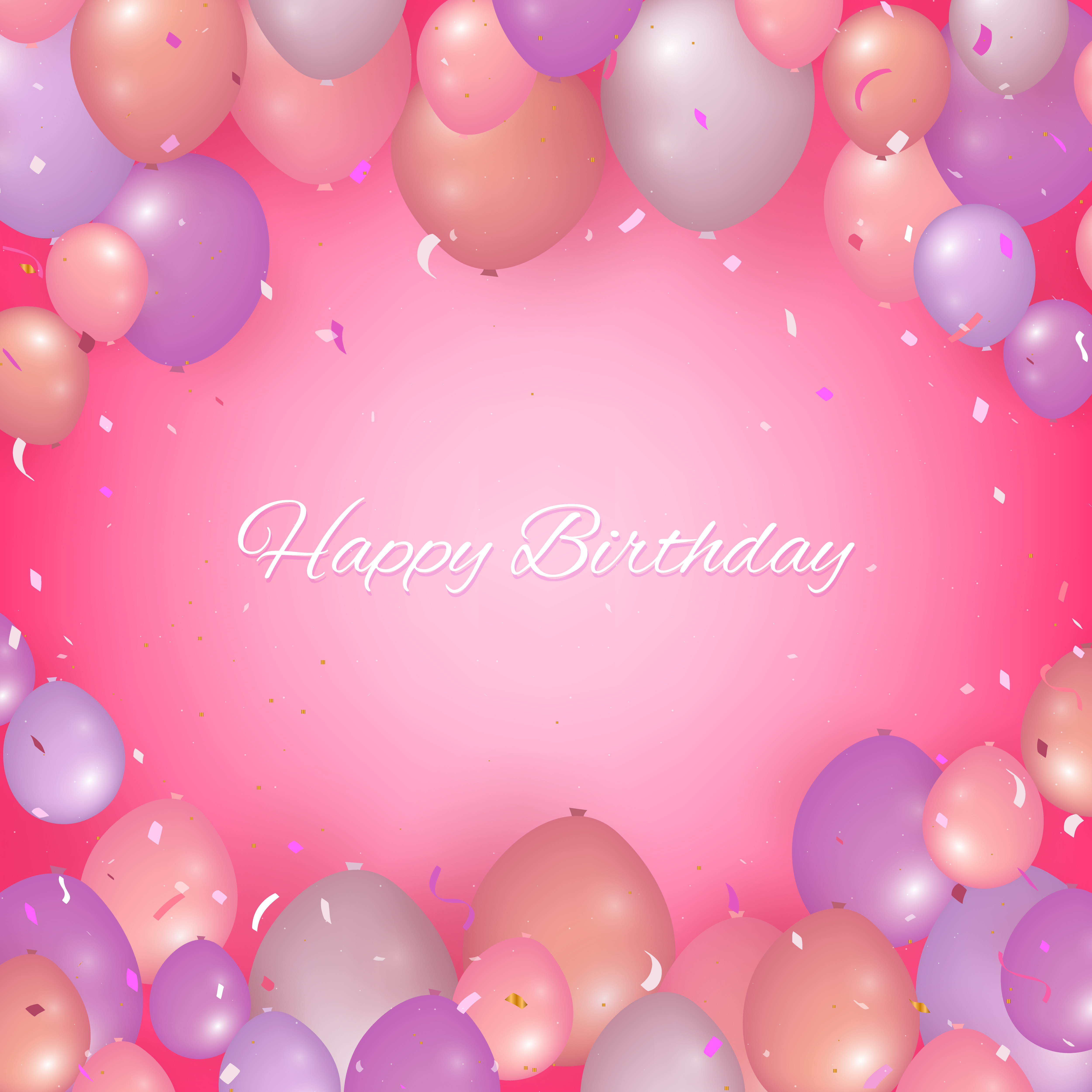 Detail Balloons And Confetti Realistic Nomer 58