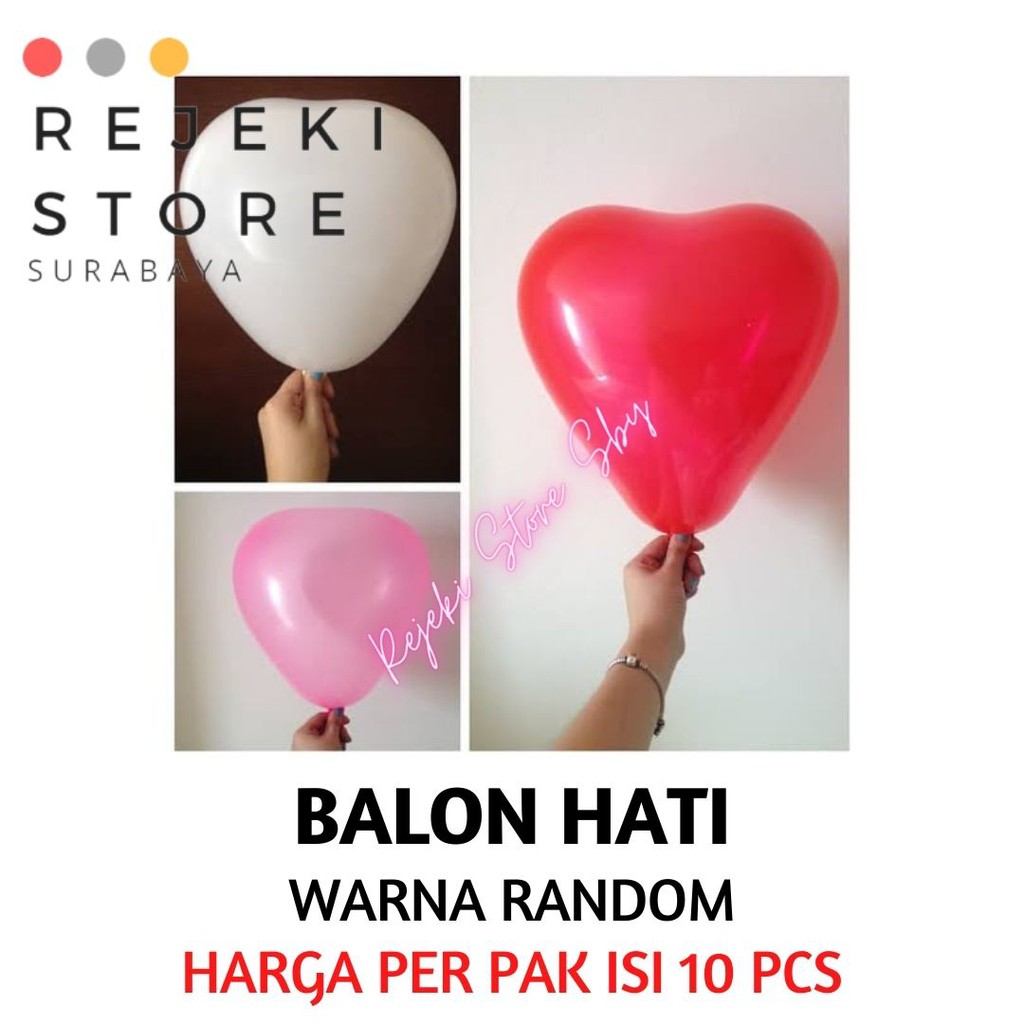 Detail Balon Love Warna Warni Nomer 44