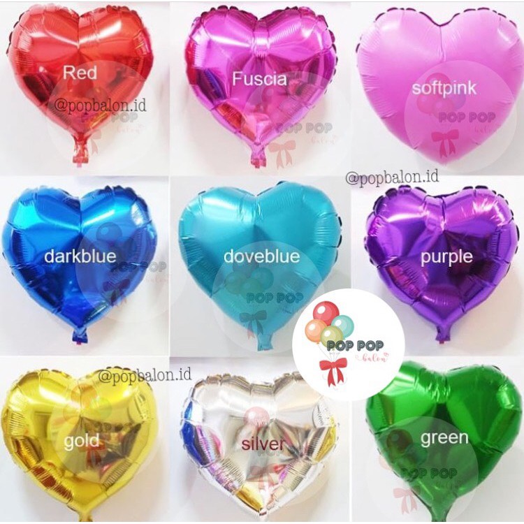 Detail Balon Love Warna Warni Nomer 46