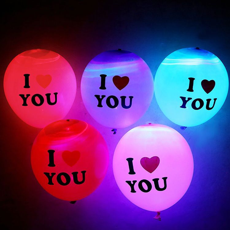 Detail Balon Love Warna Warni Nomer 7