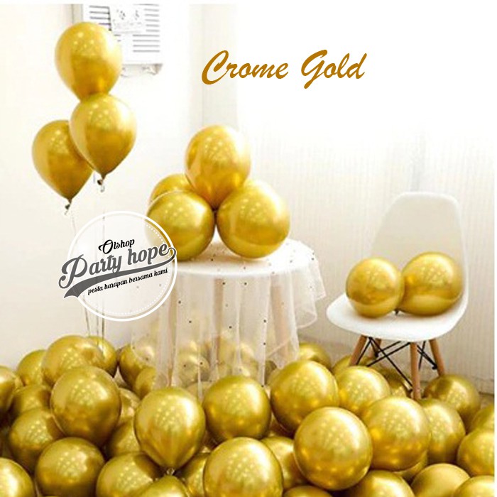 Detail Balon Metalik Gold Nomer 10