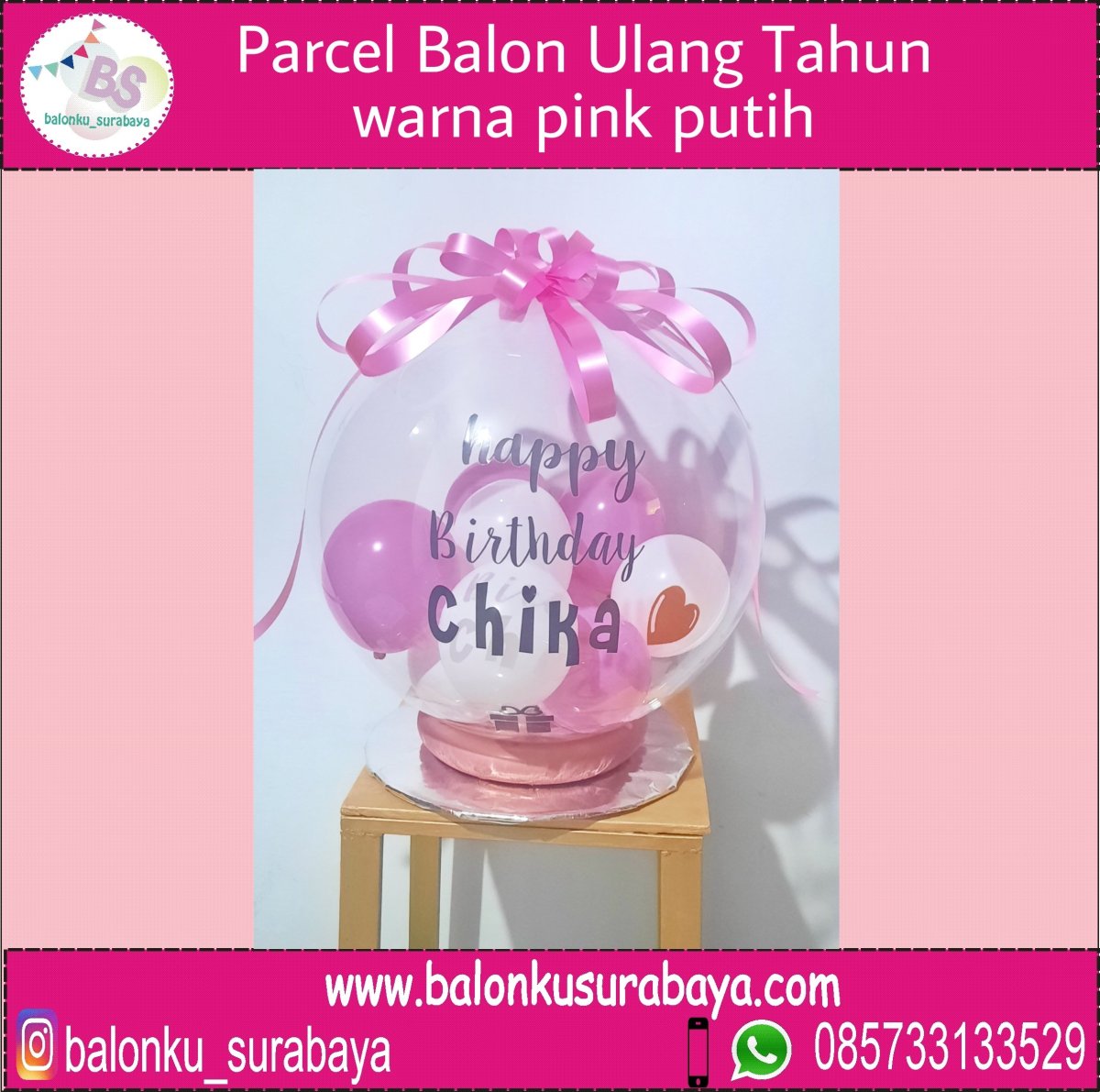 Detail Balon Pink Putih Nomer 31