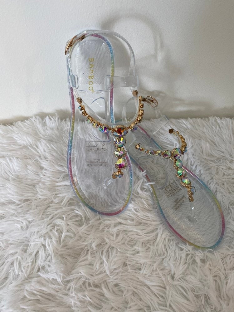 Detail Bamboo Clear Jelly Sandals Nomer 45
