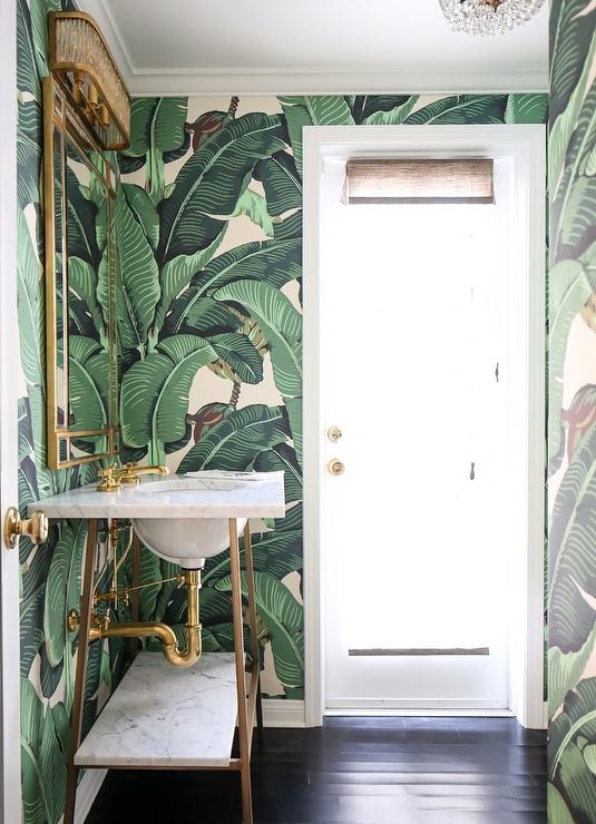 Detail Banana Leaf Wallpaper Bathroom Nomer 21